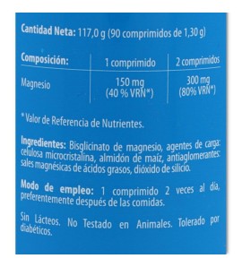 Bisglicinato De Magnesio 750 mg 90 comp Naturmil