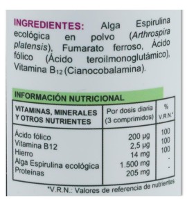 Espirulina Bio 500 mg 90 comp Robis