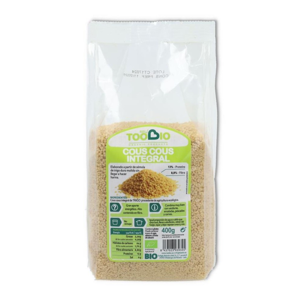 Cous Cous integral bio 400 gr Toobio