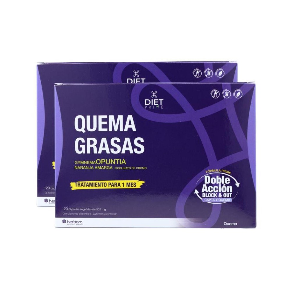 Herbora Pack 2 Cajas Quemagrasa 120 cápsulas 1 Ud 